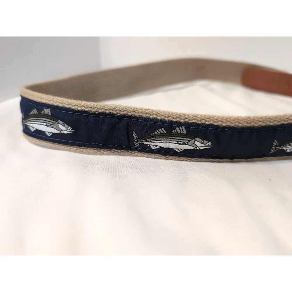 ZEP-PRO MENS CANVAS WOVEN/LEATHER OUTDOORS FISHING BELT MAHI Size 34 USA   BLUE